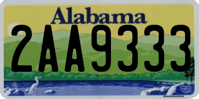 AL license plate 2AA9333