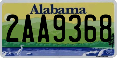 AL license plate 2AA9368