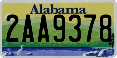 AL license plate 2AA9378