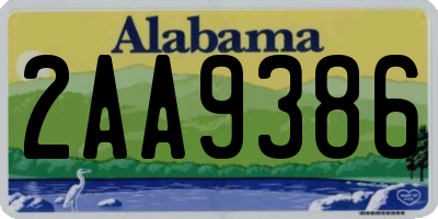 AL license plate 2AA9386