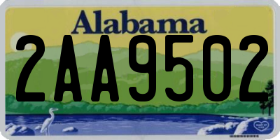 AL license plate 2AA9502