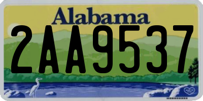 AL license plate 2AA9537