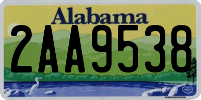 AL license plate 2AA9538