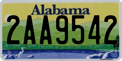 AL license plate 2AA9542