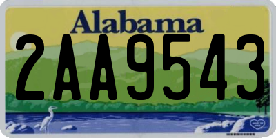 AL license plate 2AA9543
