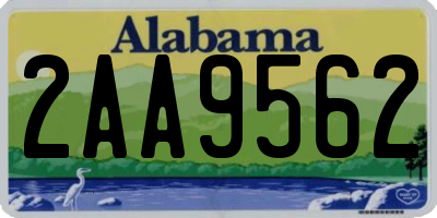 AL license plate 2AA9562