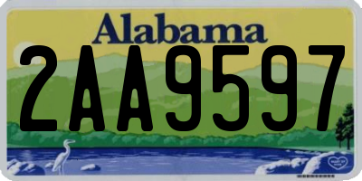 AL license plate 2AA9597