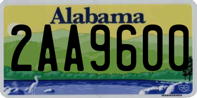 AL license plate 2AA9600