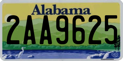 AL license plate 2AA9625