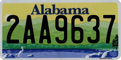AL license plate 2AA9637