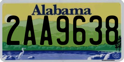 AL license plate 2AA9638