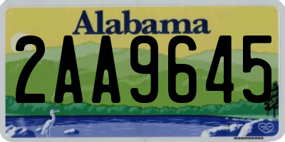 AL license plate 2AA9645