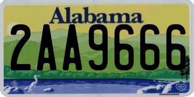 AL license plate 2AA9666