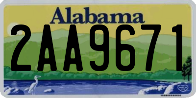 AL license plate 2AA9671
