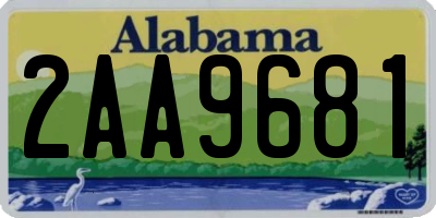 AL license plate 2AA9681