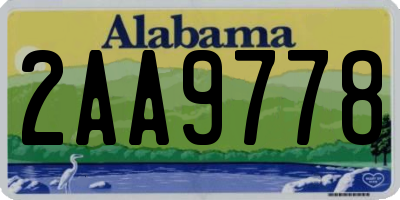 AL license plate 2AA9778
