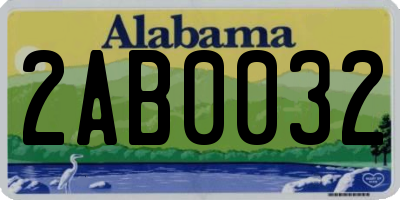 AL license plate 2AB0032