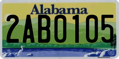 AL license plate 2AB0105