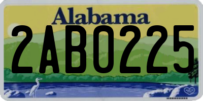 AL license plate 2AB0225