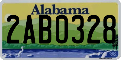 AL license plate 2AB0328