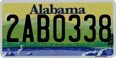 AL license plate 2AB0338