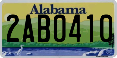 AL license plate 2AB0410