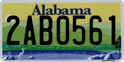AL license plate 2AB0561