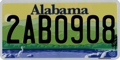 AL license plate 2AB0908