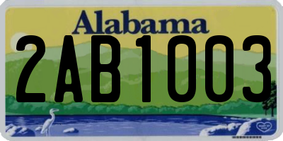 AL license plate 2AB1003
