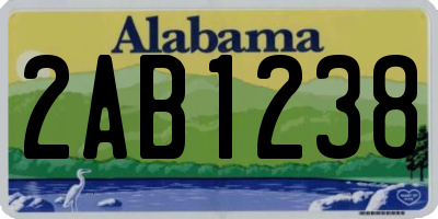AL license plate 2AB1238