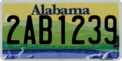 AL license plate 2AB1239
