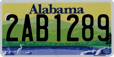 AL license plate 2AB1289