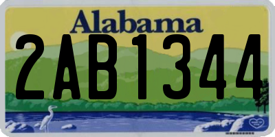 AL license plate 2AB1344