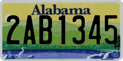 AL license plate 2AB1345