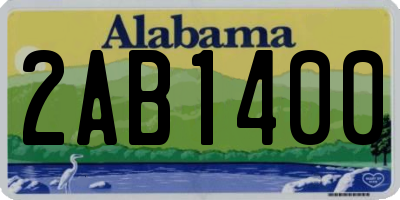 AL license plate 2AB1400