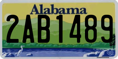 AL license plate 2AB1489
