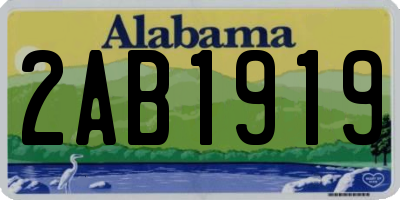 AL license plate 2AB1919