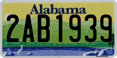 AL license plate 2AB1939