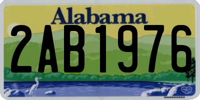 AL license plate 2AB1976