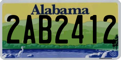 AL license plate 2AB2412