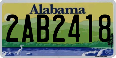 AL license plate 2AB2418