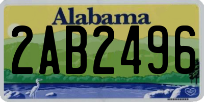 AL license plate 2AB2496