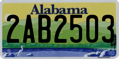 AL license plate 2AB2503