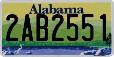 AL license plate 2AB2551