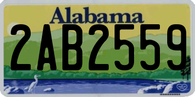 AL license plate 2AB2559