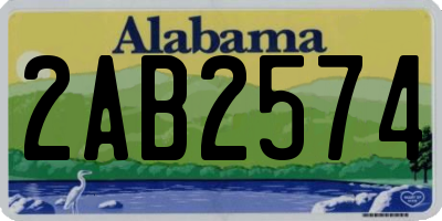 AL license plate 2AB2574