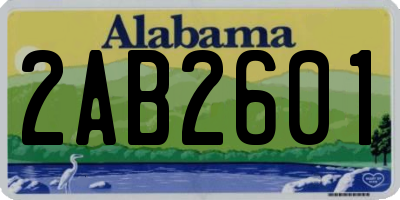 AL license plate 2AB2601