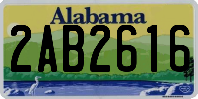 AL license plate 2AB2616