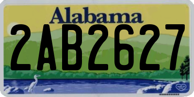 AL license plate 2AB2627