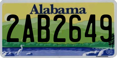 AL license plate 2AB2649